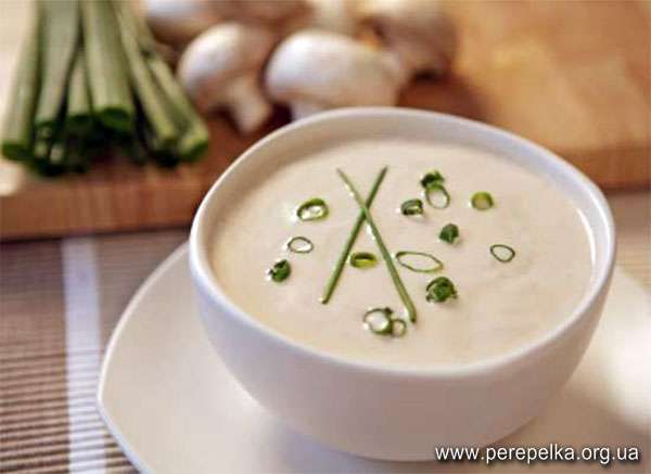 Крем-суп из перепелов и шампиньонов